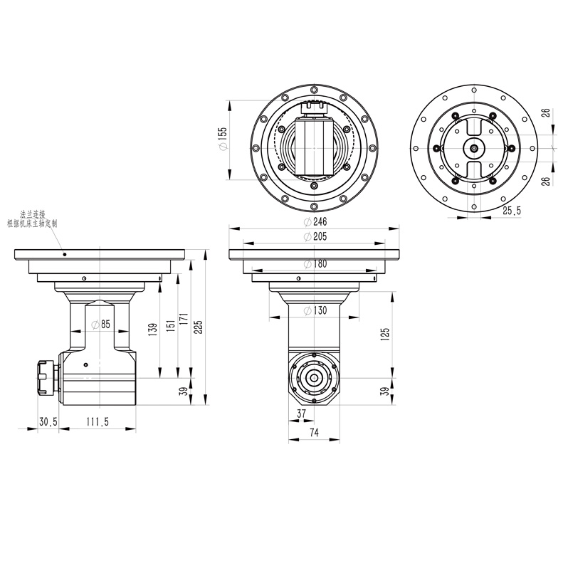 BT50 ER32 125 Flange Connection