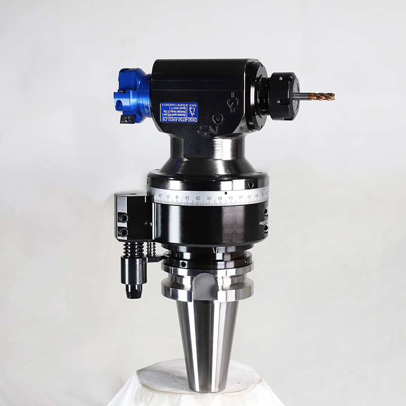 DK90-BT50-ER32-D50​ Lightweight 90° Right‑Angle Head with Dual Output (for CNC machining centers and gantry mills)